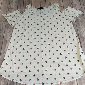 Maternity cold shoulder sailboat top shirt small